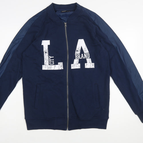Livergy Men's Blue Full Zip Graphic Sweatshirt Size M