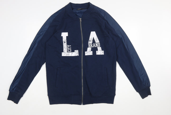 Livergy Men's Blue Full Zip Graphic Sweatshirt Size M
