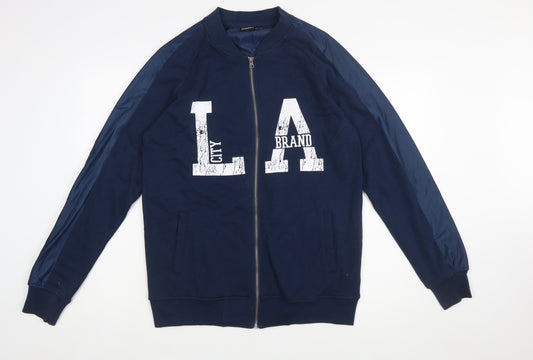 Livergy Men's Blue Full Zip Graphic Sweatshirt Size M