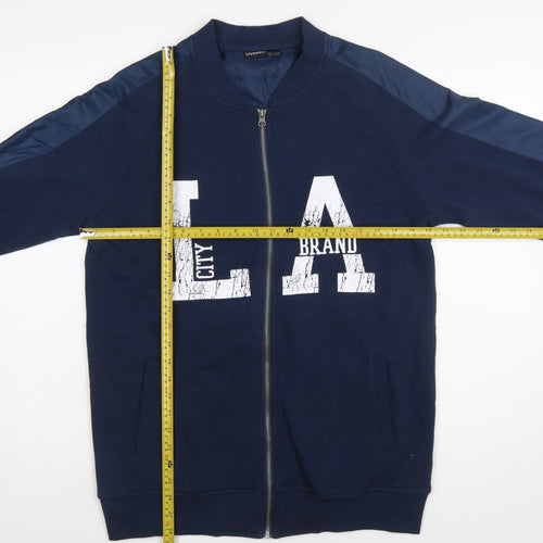 Livergy Men's Blue Full Zip Graphic Sweatshirt Size M