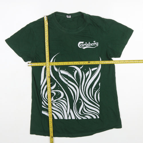 Roly Carlsberg Women's Green Cotton Graphic T-Shirt Size S