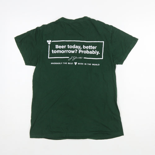 Roly Carlsberg Women's Green Cotton Graphic T-Shirt Size S