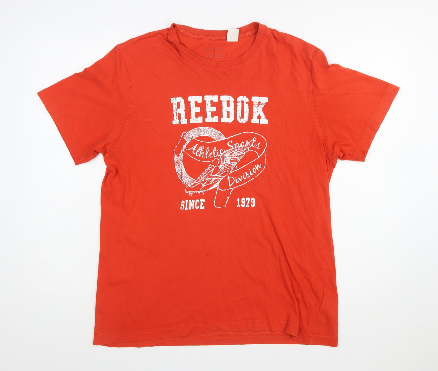 Reebok Men's Red Graphic Regular Fit Cotton T-Shirt Size L