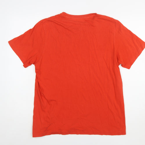 Reebok Men's Red Graphic Regular Fit Cotton T-Shirt Size L