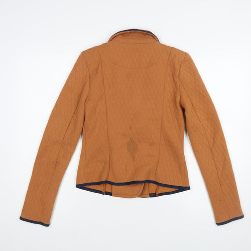 Vero Moda Women Brown Quilted Double-Breasted Blazer Size 8