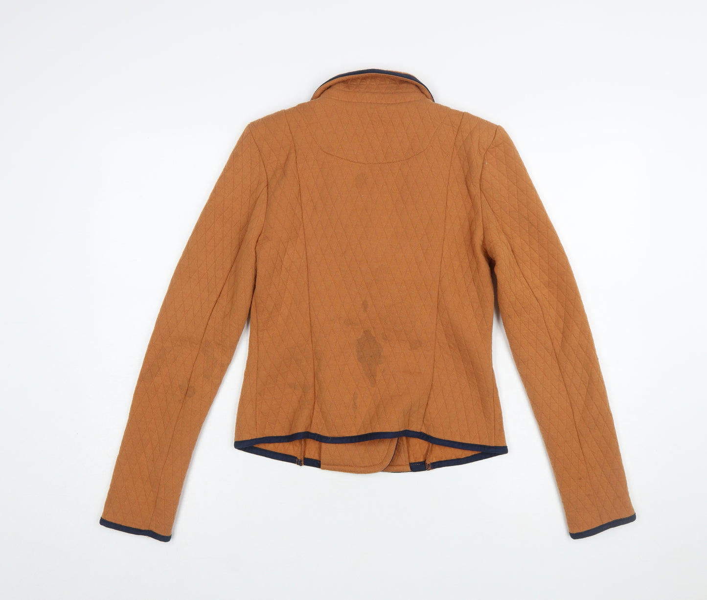 Vero Moda Women Brown Quilted Double-Breasted Blazer Size 8