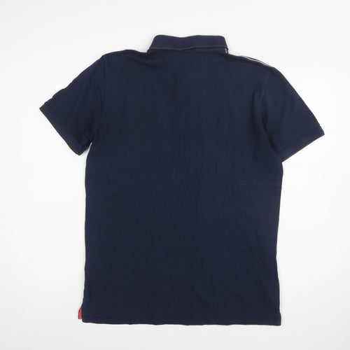 Tom Tailor Men's Blue Regular Fit Cotton Graphic Polo Shirt M