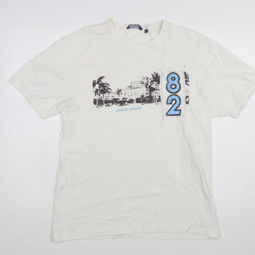 EASY 1973 Men’s White Graphic Ocean Drive T-Shirt Size M