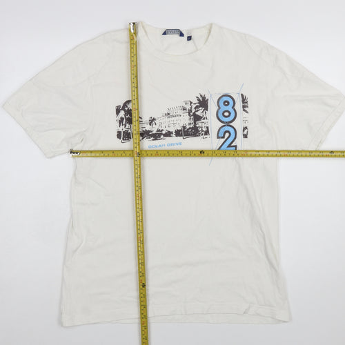 EASY 1973 Men’s White Graphic Ocean Drive T-Shirt Size M
