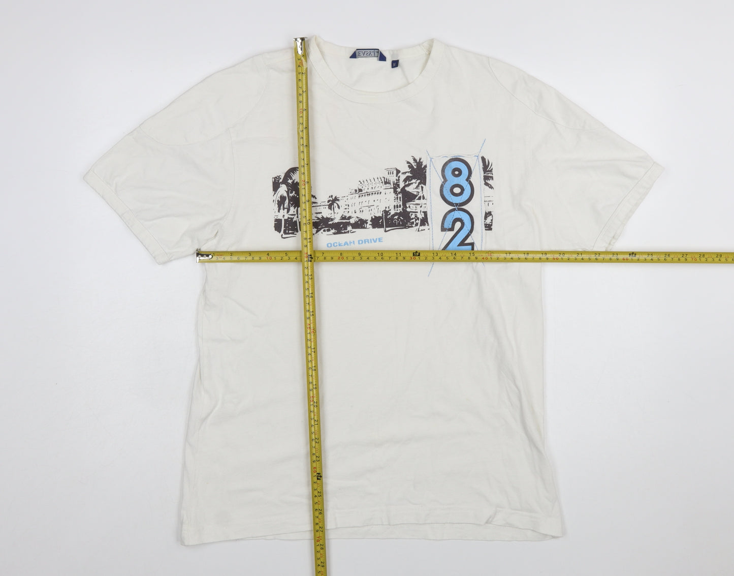 EASY 1973 Men’s White Graphic Ocean Drive T-Shirt Size M