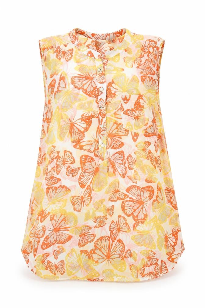 Wallis Womens Multicoloured Butterfly Sleeveless Tunic Blouse M