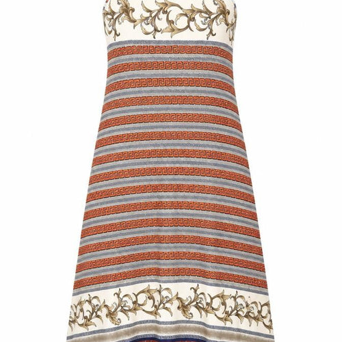 Yabisi Fashion Womens Multicoloured Geometric Sleeveless A-Line Midi Dress M