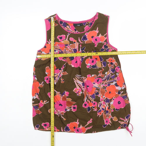 Next Women's Multicoloured Floral Cotton Sleeveless Tunic Top Size 8