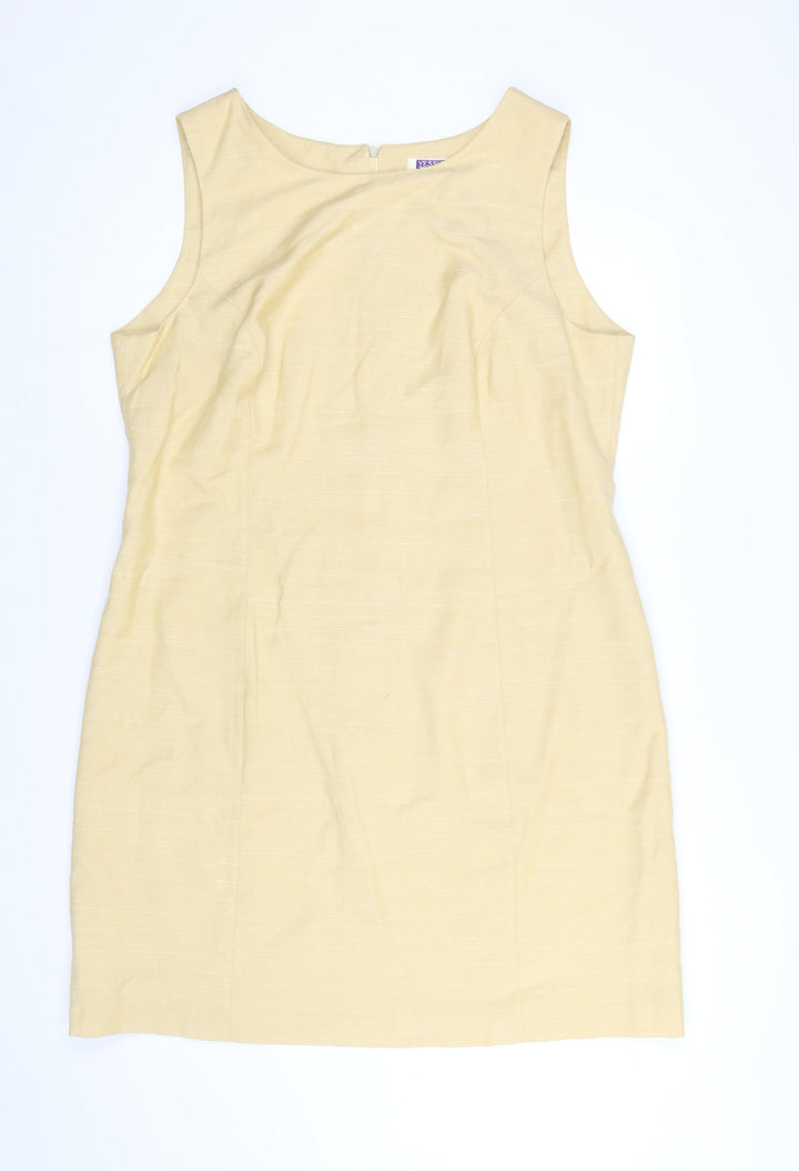 Yessica Women Yellow Knee Length Sleeveless Sheath Dress Size 20