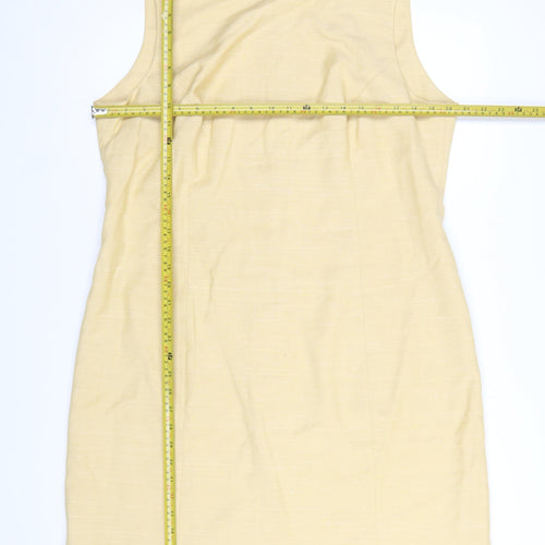 Yessica Women Yellow Knee Length Sleeveless Sheath Dress Size 20