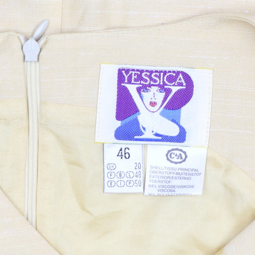 Yessica Women Yellow Knee Length Sleeveless Sheath Dress Size 20