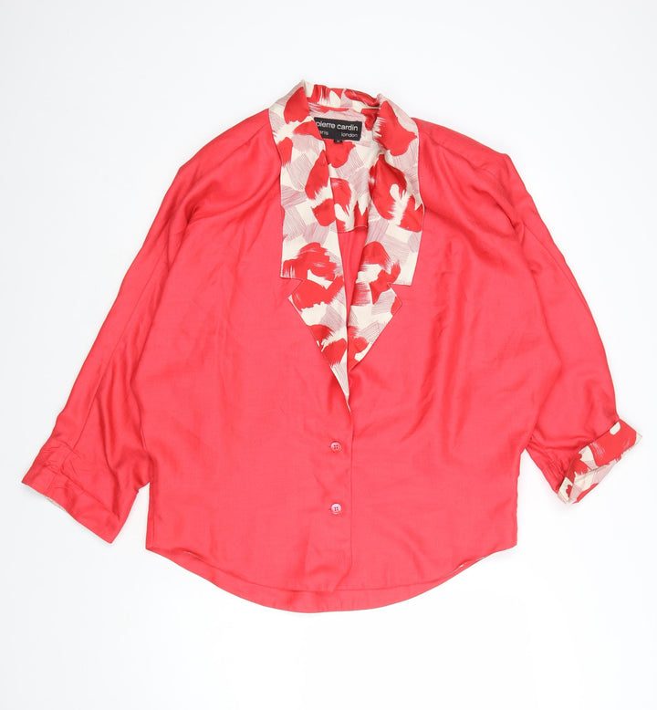Pierre Cardin Women Red 16 Relaxed Fit Viscose Suit Top