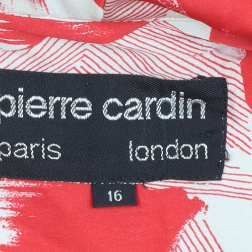 Pierre Cardin Women Red 16 Relaxed Fit Viscose Suit Top