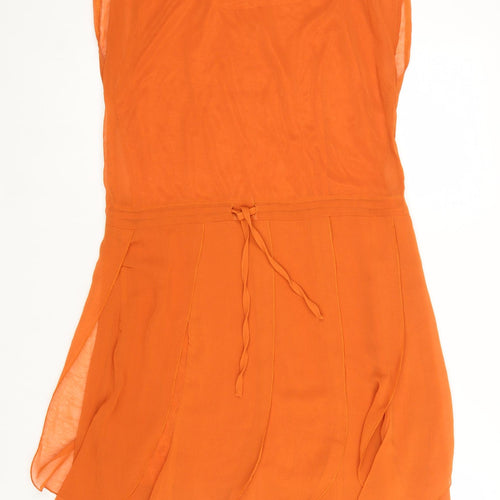 Koko Love London Women’s Orange Sleeveless Short Shift Dress Size 8