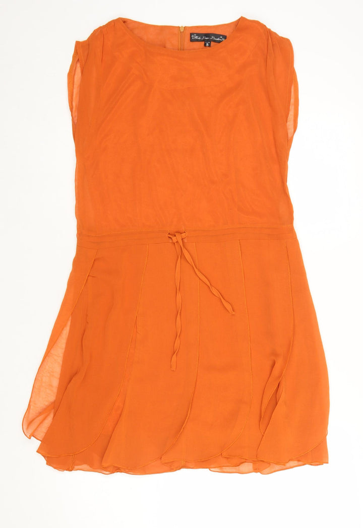 Koko Love London Women’s Orange Sleeveless Short Shift Dress Size 8