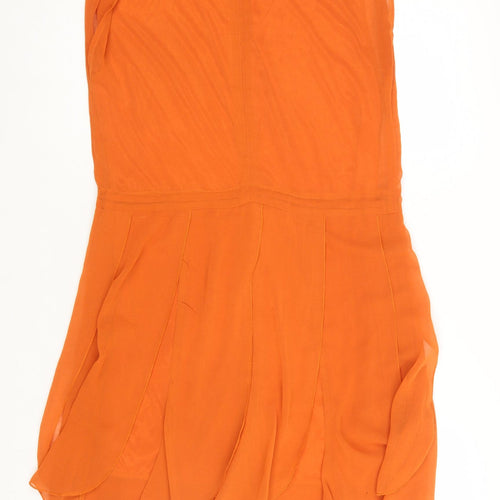 Koko Love London Women’s Orange Sleeveless Short Shift Dress Size 8