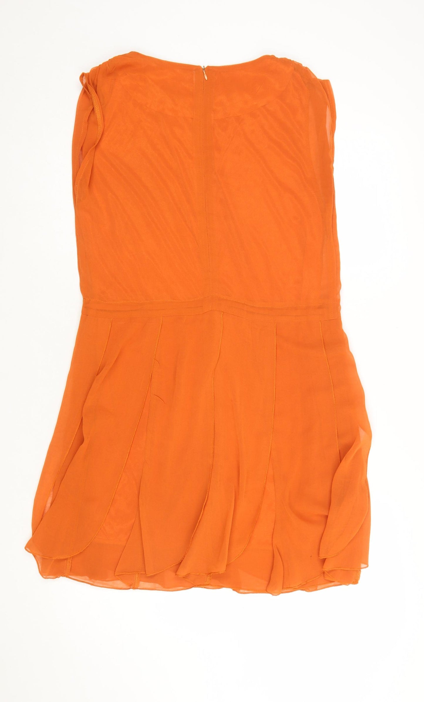 Koko Love London Women’s Orange Sleeveless Short Shift Dress Size 8