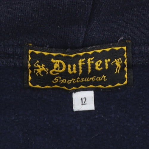 Duffer Sportswear Women's Navy Full Zip Hoodie Size 12
