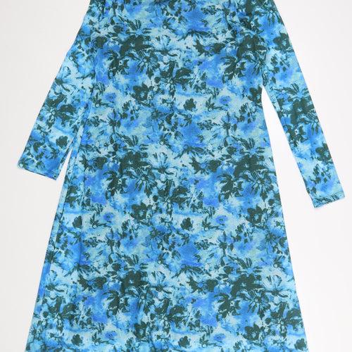 Marks and Spencer Women Blue Floral A-Line Dress Size 16 Regular