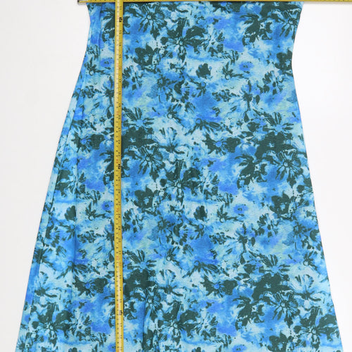 Marks and Spencer Women Blue Floral A-Line Dress Size 16 Regular