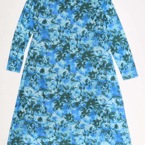 Marks and Spencer Women Blue Floral A-Line Dress Size 16 Regular