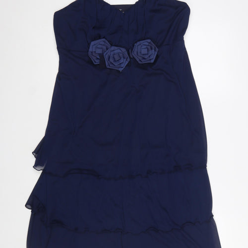 Lilly & Rose Women's Blue Size 16 A-Line Chiffon Party Dress