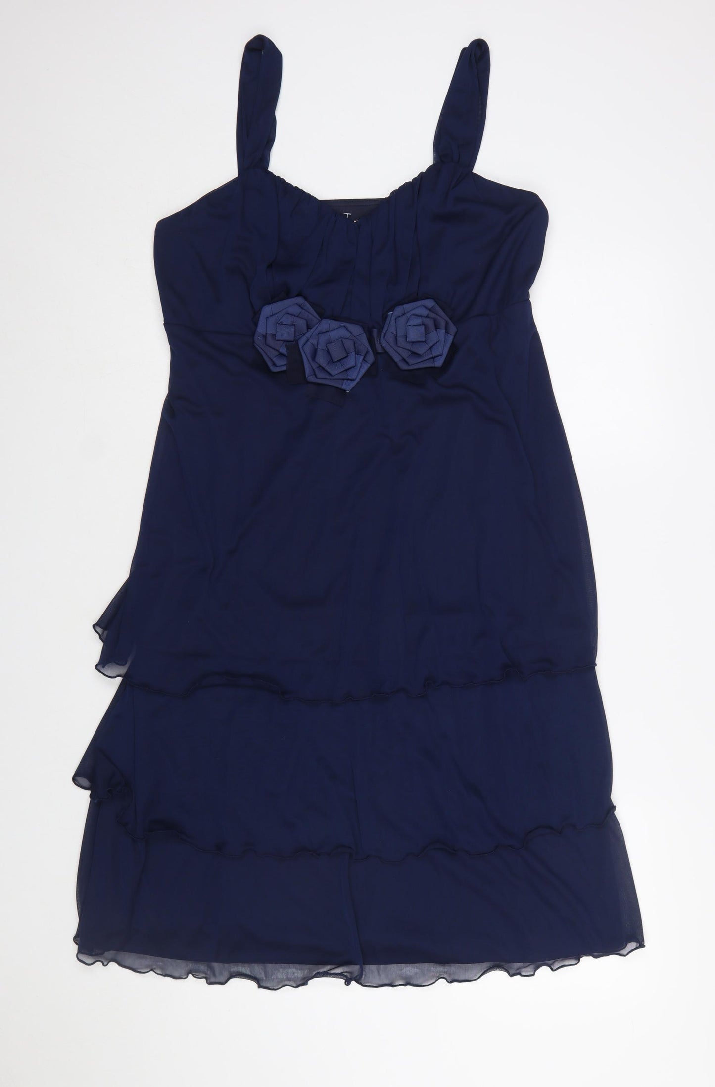 Lilly & Rose Women's Blue Size 16 A-Line Chiffon Party Dress