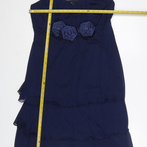 Lilly & Rose Women's Blue Size 16 A-Line Chiffon Party Dress