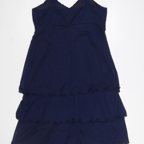 Lilly & Rose Women's Blue Size 16 A-Line Chiffon Party Dress