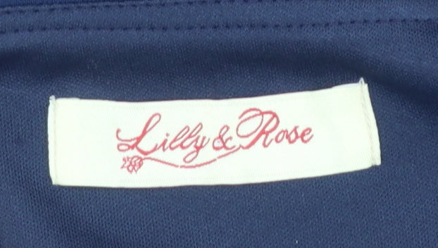Lilly & Rose Women's Blue Size 16 A-Line Chiffon Party Dress