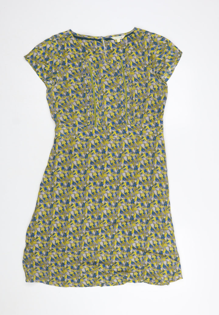 White Stuff Women's Multicoloured Geometric Shift Dress Size 10
