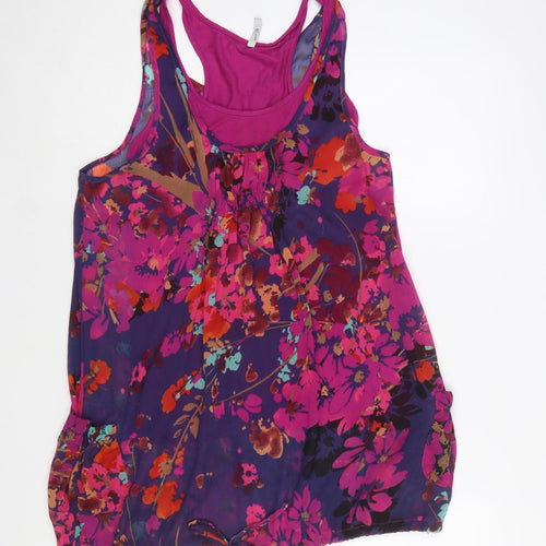 E-vie Women's Multicoloured Floral Chiffon Tank Top Size 8