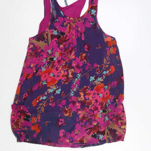 E-vie Women's Multicoloured Floral Chiffon Tank Top Size 8