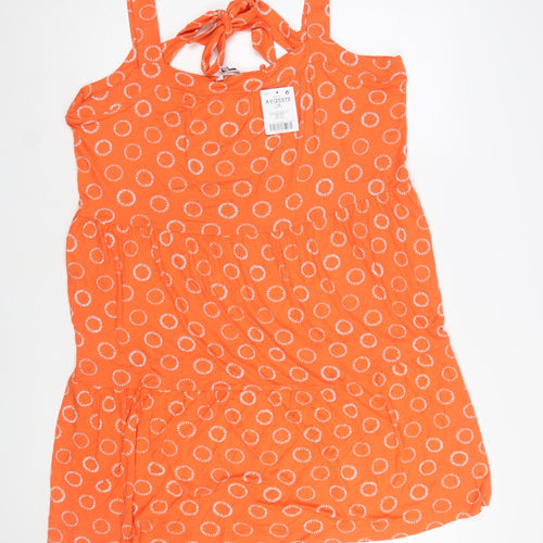 Next Women Orange Sleeveless Knee Length Sundress Size 18