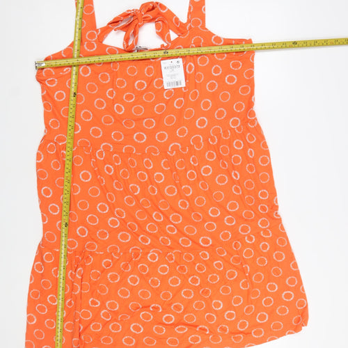 Next Women Orange Sleeveless Knee Length Sundress Size 18