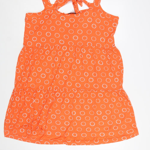 Next Women Orange Sleeveless Knee Length Sundress Size 18