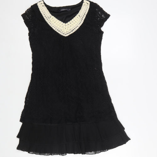 Jasmine London Women’s Black Lace Beaded Shift Dress Size S