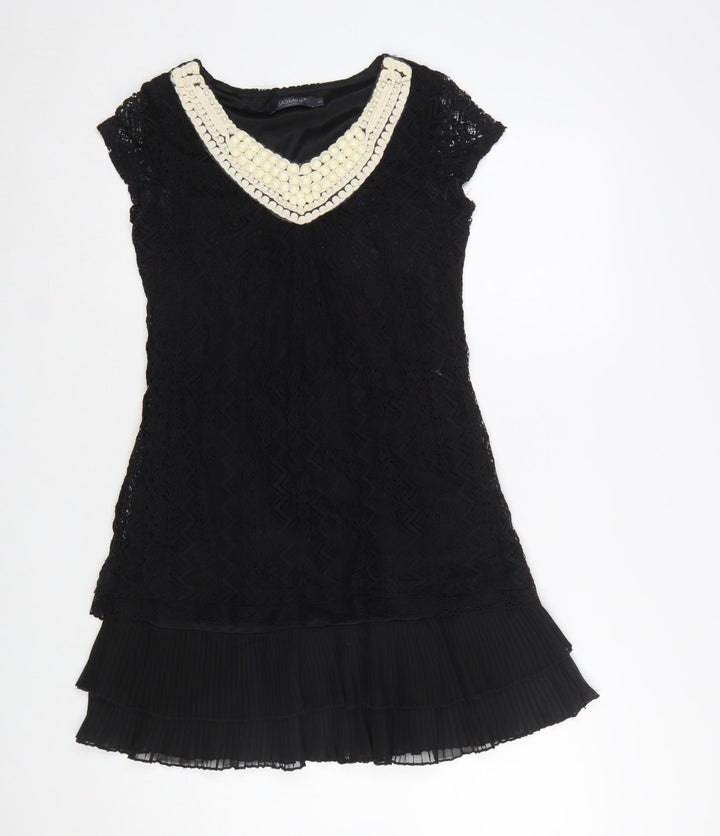 Jasmine London Women’s Black Lace Beaded Shift Dress Size S