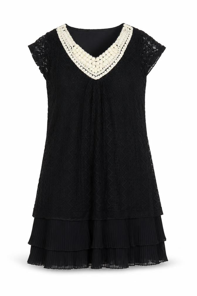 Jasmine London Women’s Black Lace Beaded Shift Dress Size S