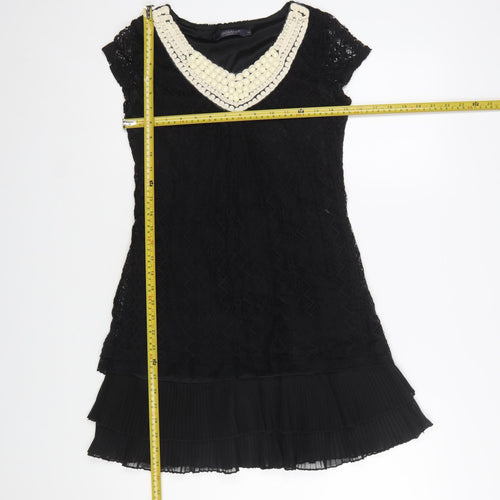 Jasmine London Women’s Black Lace Beaded Shift Dress Size S