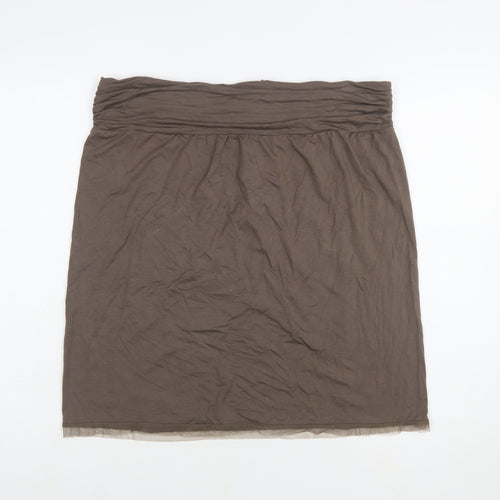 Phase Eight Women Brown Sequin Short Pencil Skirt Size L