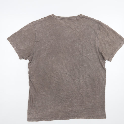 Next Men's Brown Tiger Graphic T-Shirt Large Cotton Casual