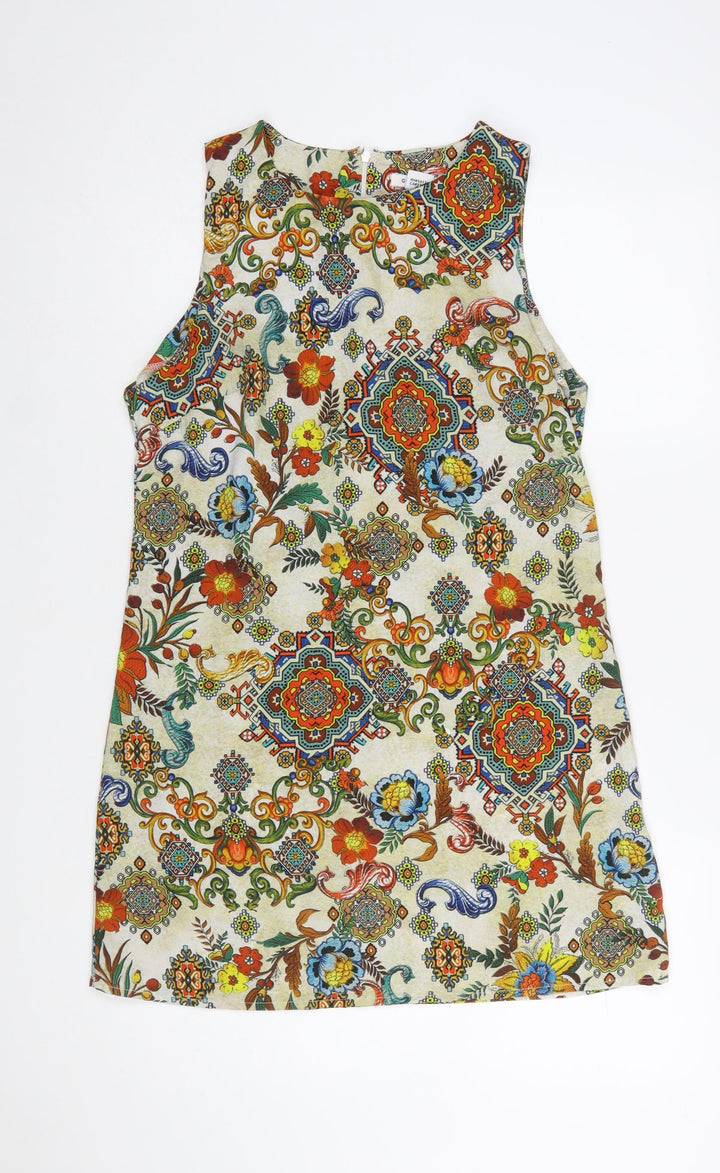 Glamorous Womens Multicoloured Floral Shift Dress Size M
