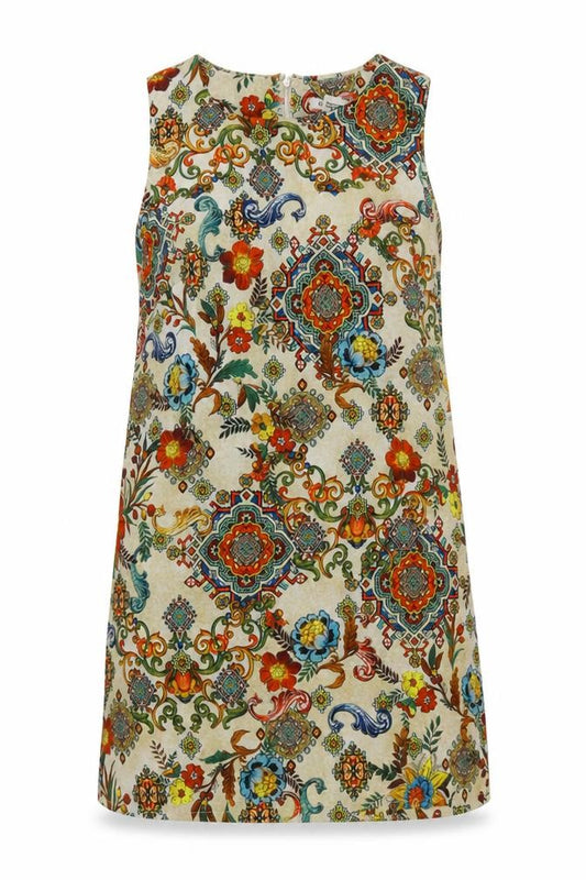 Front view of Glamorous women’s multicoloured floral shift dress, size M