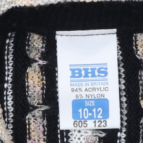 BHS Womens Multicoloured Striped Acrylic Knit Jumper Size 10-12